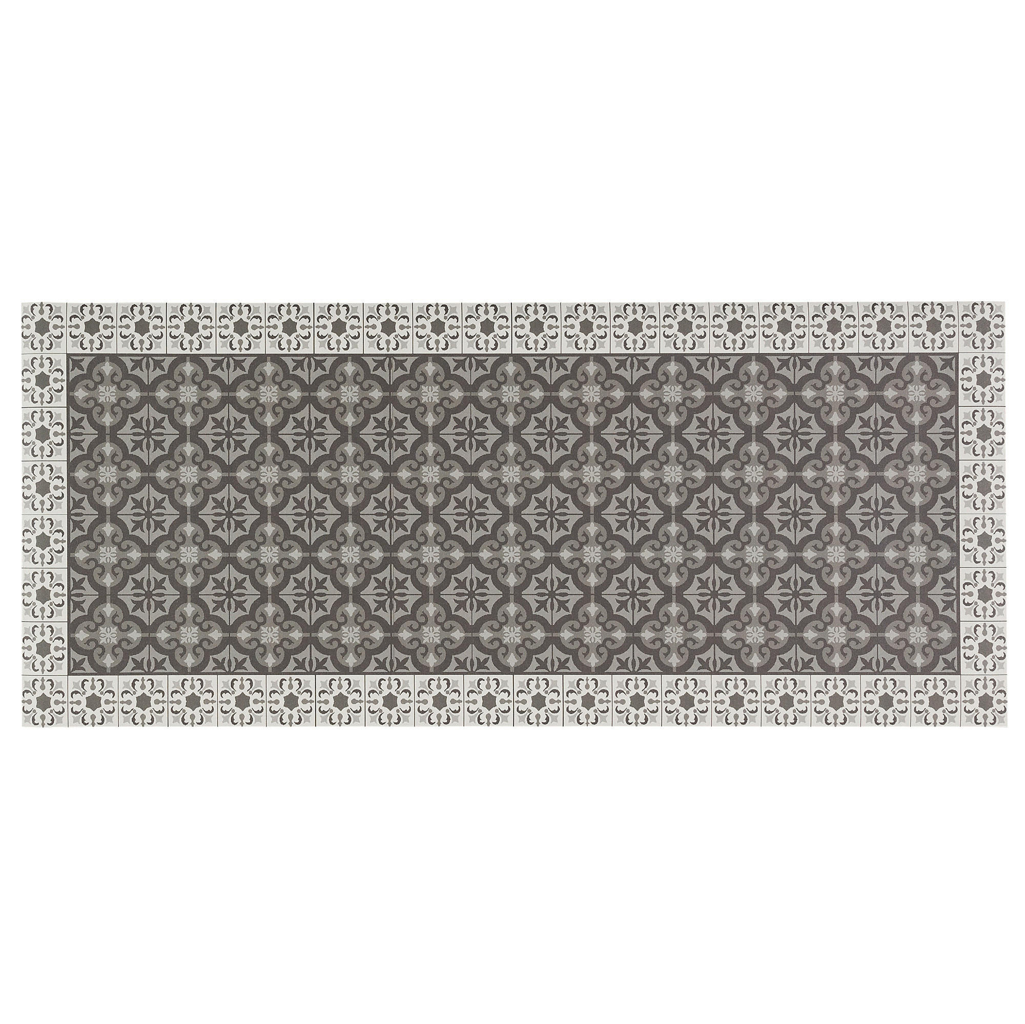 VINYL TEPPICH KÜCHENLÄUFER EVORA FLIESENOPTIK - Grau, Textil (65/150cm) - Pergamon