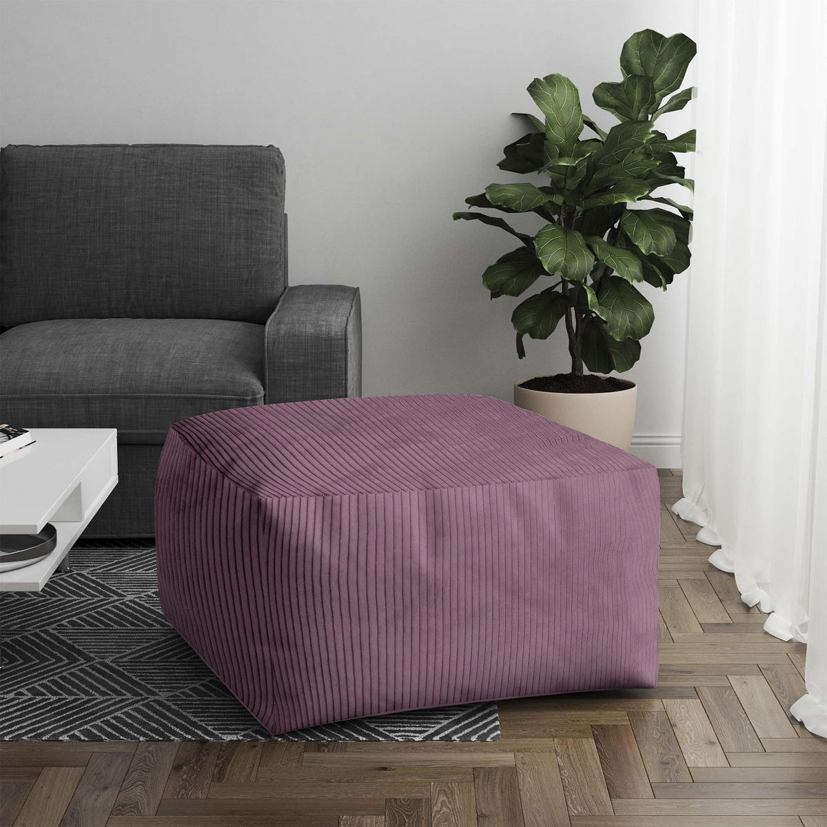 SITZSACK COMFORT Plum Smoothie - Pink/Violett, Textil (70/40/70cm) - Dreamroots