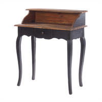 SEKRETÄR Napoleon Mahagoni Massivholz, mit Schublade 04 schwarz-natur - Graubraun, Holz (40/80/92cm) - DESIGN DELIGHTS