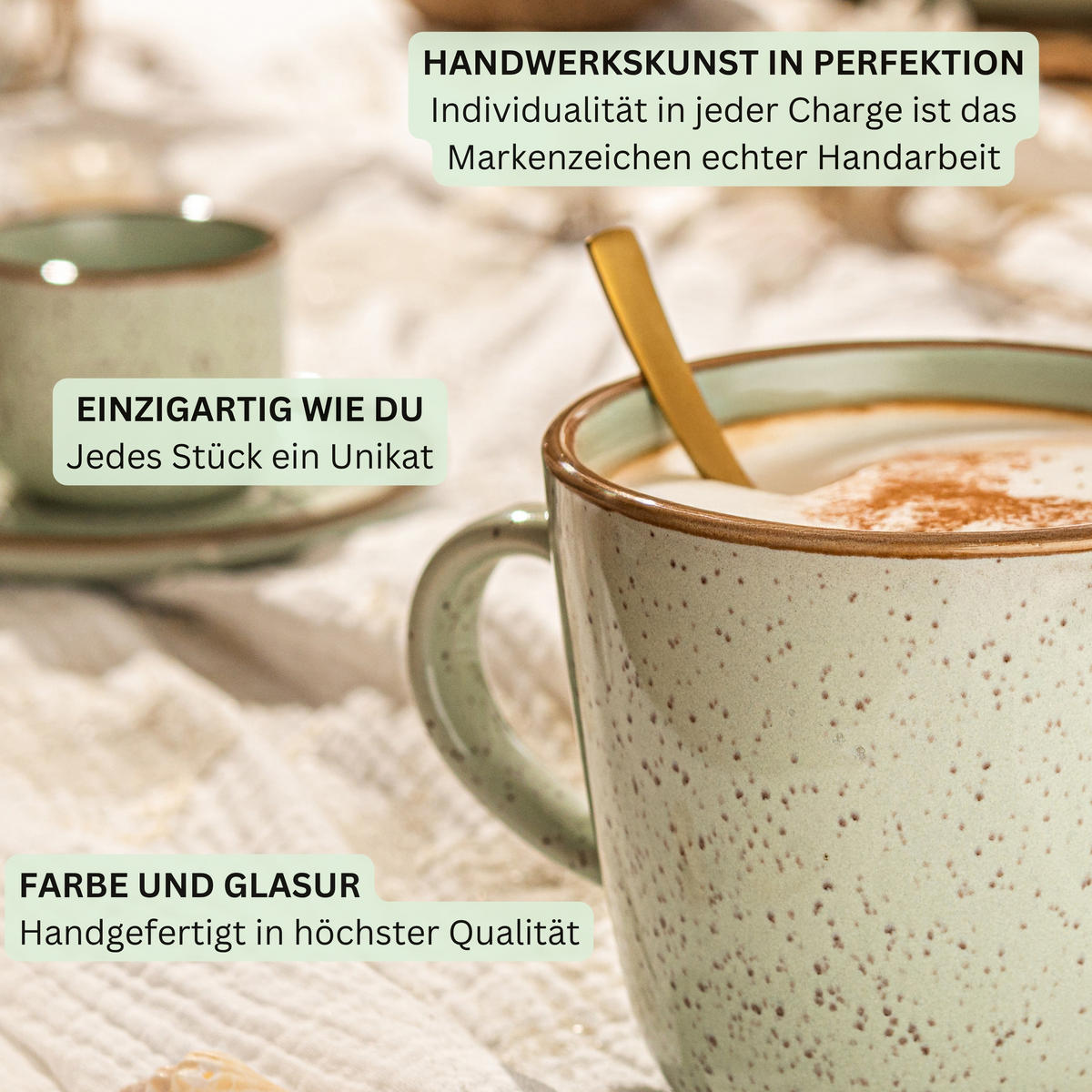 KOMBISERVICE RIO MINZE - 24 teilig aus Steingut - Mintgrün, Stein (50/30/80cm) - Sänger