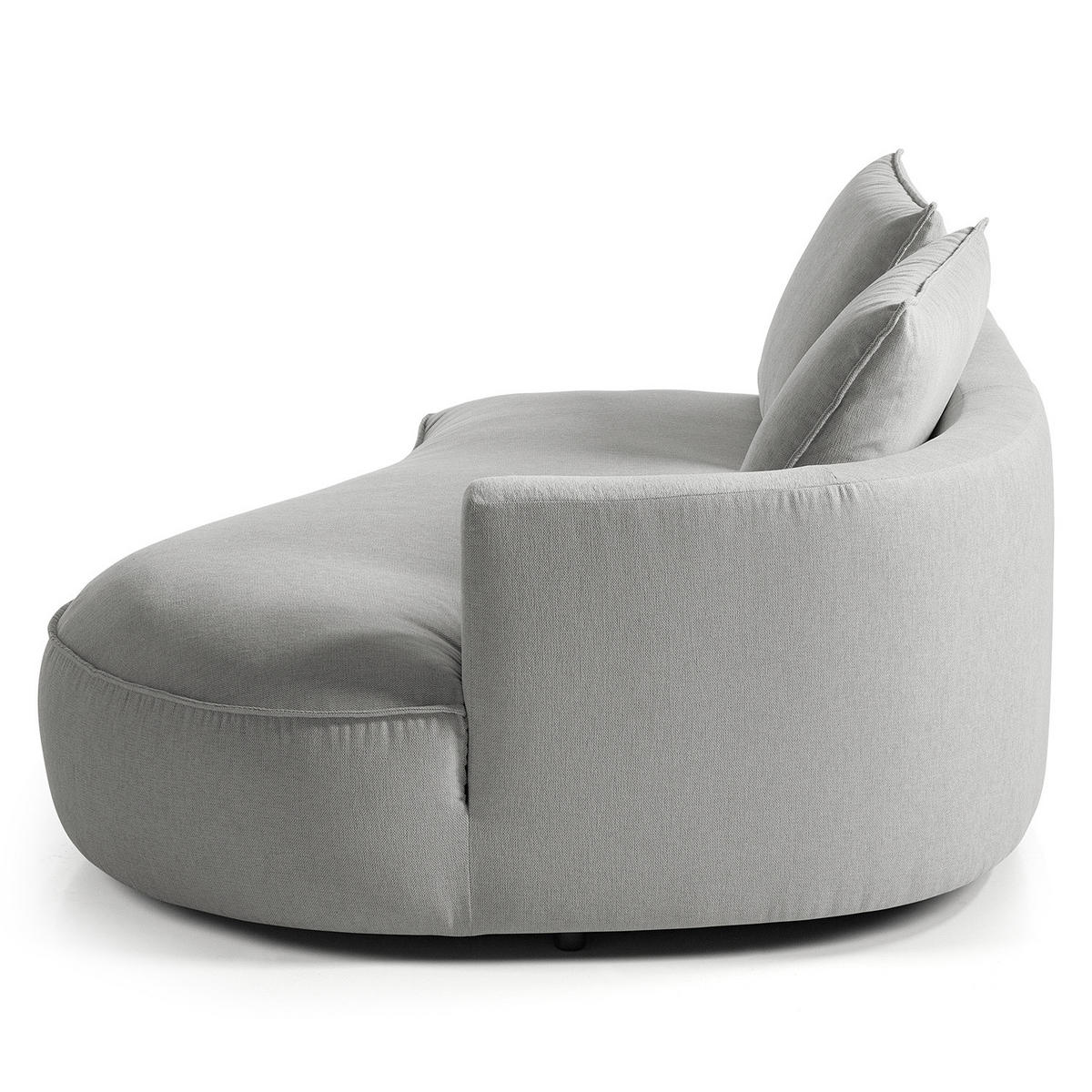 OTTOMANE - modular - Hellgrau/Schwarz, Kunststoff/Textil (196/82/146cm) - home24