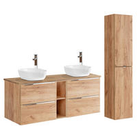 BADMÖBEL 140.4cm April 2er-Set Holz - Braun, Holzwerkstoff (140.4/59/46cm) - Petits-meubles