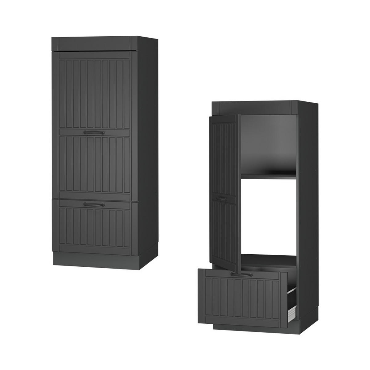 SKŘÍŇKA NA MIKROVLNNOU TROUBU Fame-Line Tmavě šedá - tmavě šedá/antracitová, kompozitní dřevo (60/153.6/58.1cm) - Vicco