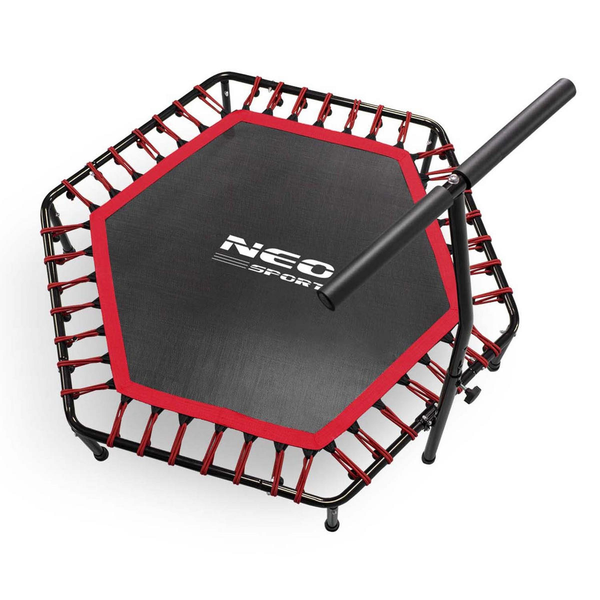 FITNESS-TRAMPOLIN mit Haltegriff 127 cm – sechseckig, rot - Rot, Metall (127/127cm)