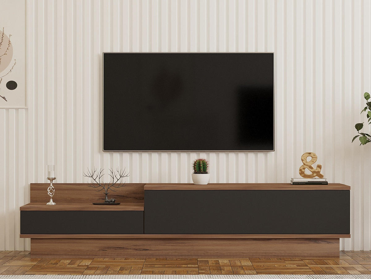 TV-MÖBEL asir Braun - Braun, Holz (35/35/160cm) - Habitat Garten