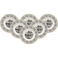 SUPPENTELLER Audun Ferme weiß-grau-gelb ø 24,2 cm 6er Set - Gelb/Weiß, Keramik (24.2cm) - Villeroy & Boch