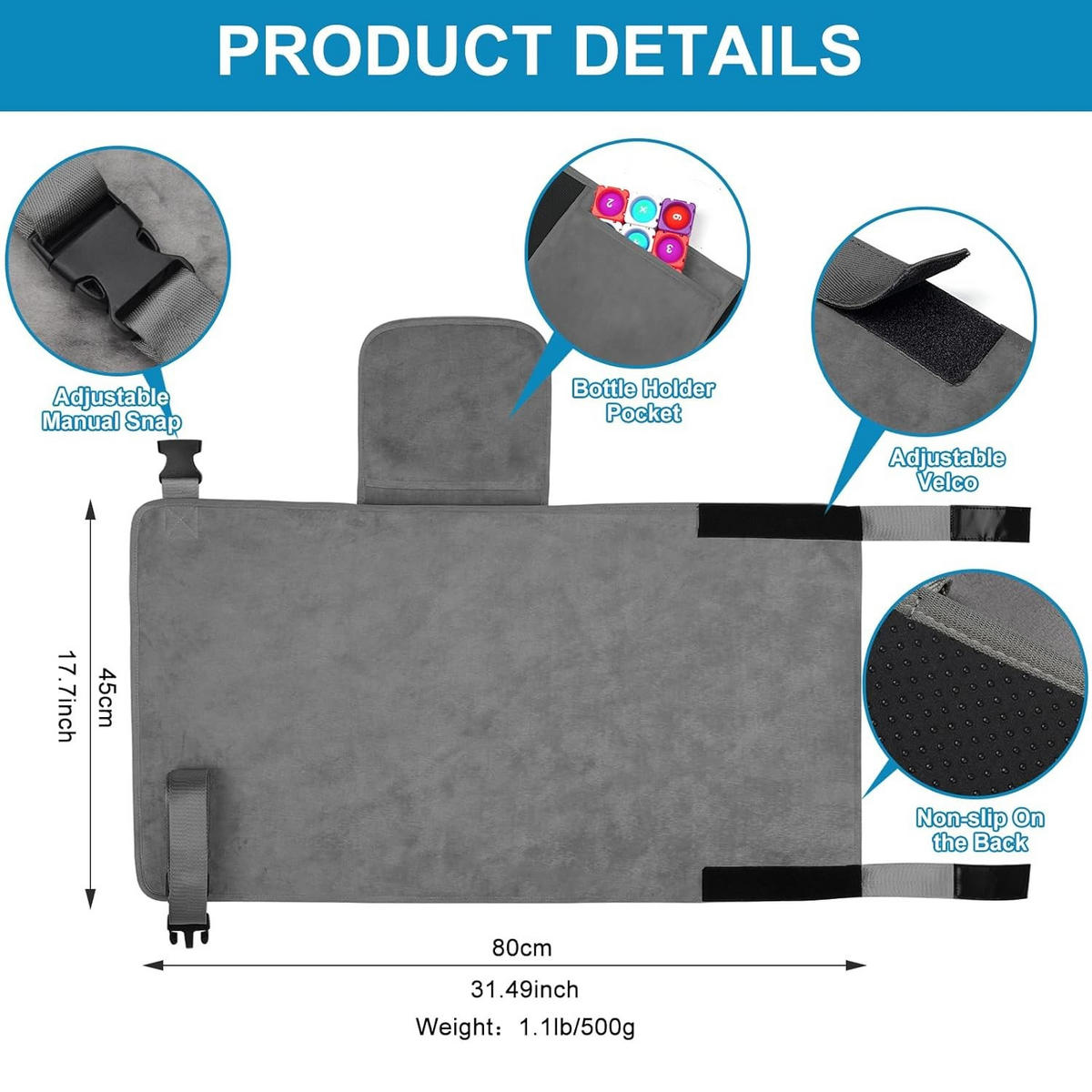REISEBETT 80/45 cm - Schwarz, Textil