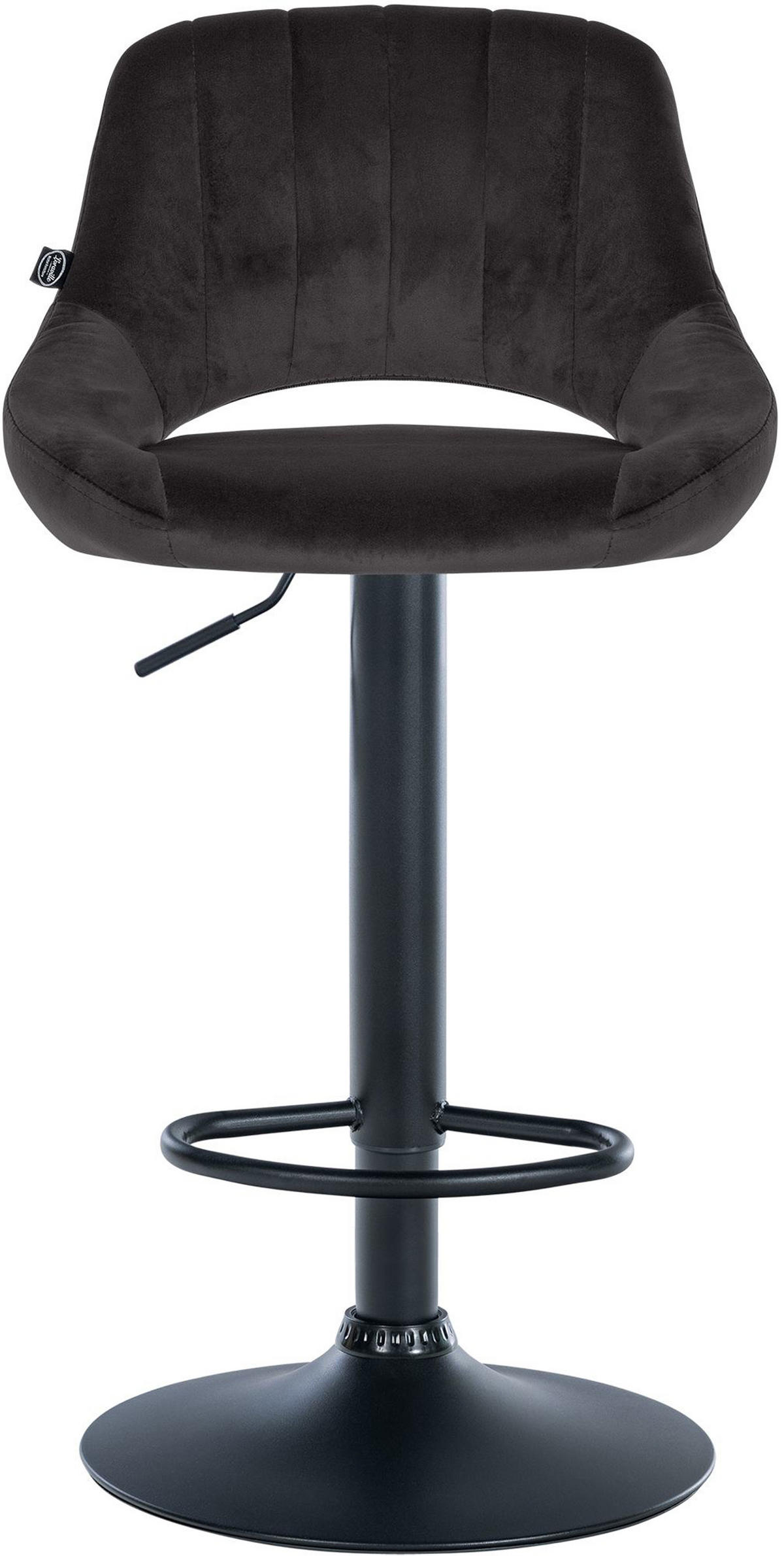 BARHOCKER 2er Set Milos Samt B schwarz - Schwarz, Textil/Metall (47/106/48cm) - TPFLiving
