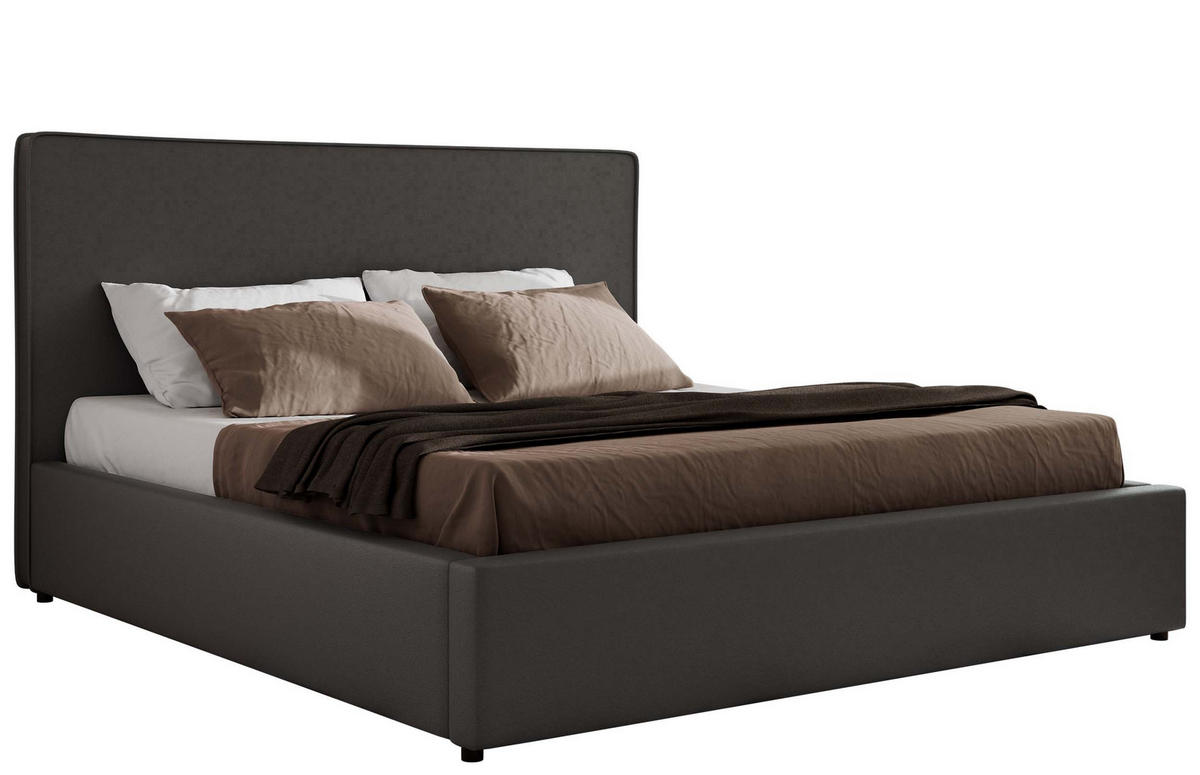 POLSTERBETT CORIVO CLASSIC 140/200 - Grau Kunstleder - Multipocket-Matratze - Grau, Textil (140/200cm) - MKS