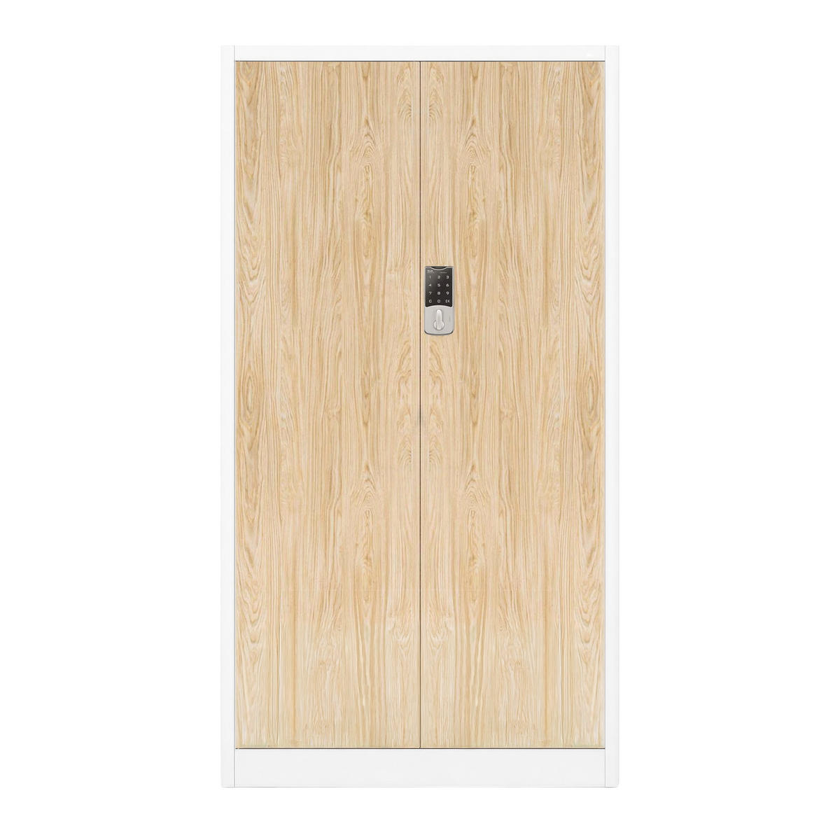 BÜROSCHRANK DANIEL mit Zahlenschloss 185x90x40 cm - Weiß/Sonoma Eiche, Metall (90/185/40cm) - Jan Nowak