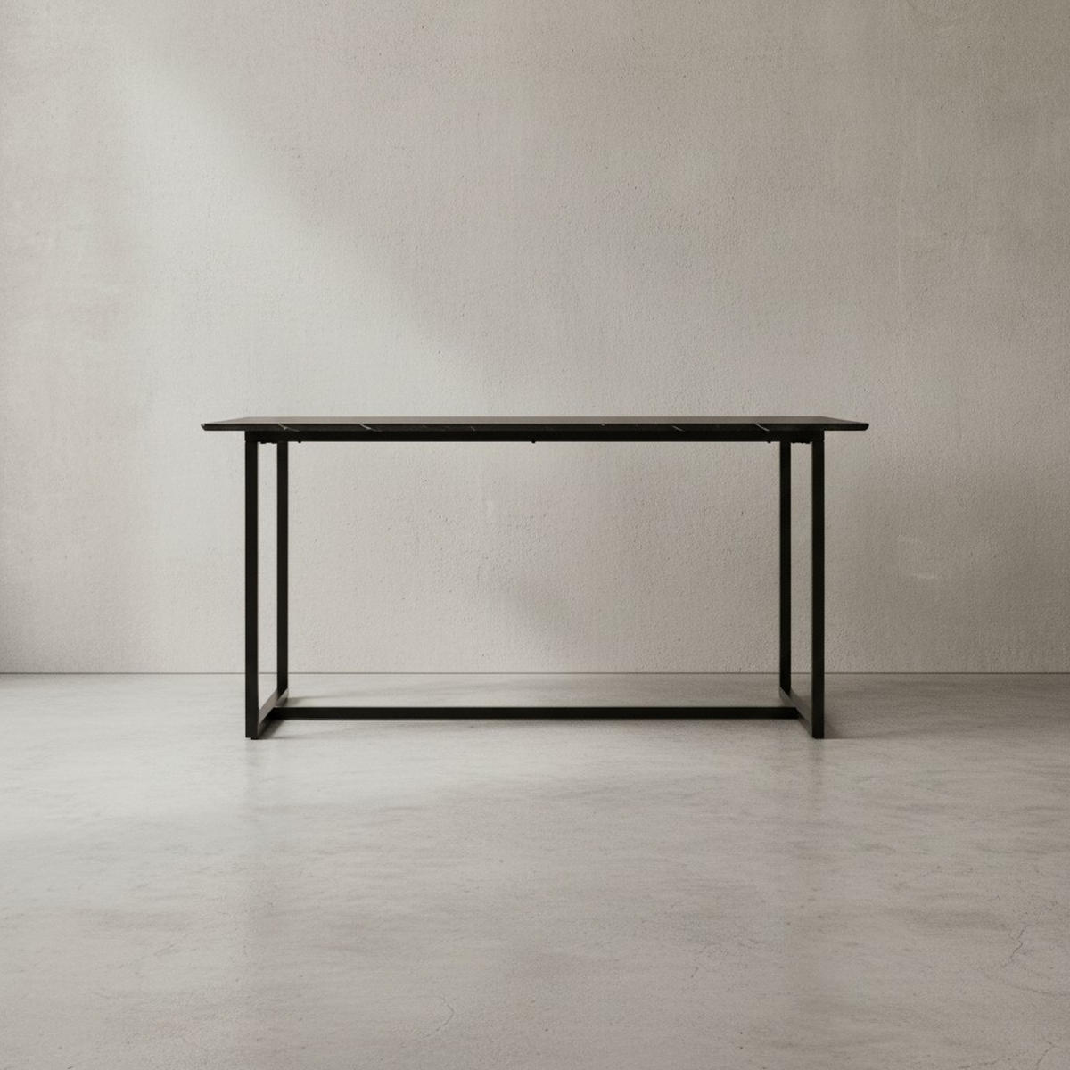 ESSTISCH Marmoroptik Metall Rechteckig Modern Klein, Schwarz 180x90x76 cm - Schwarz, Holzwerkstoff/Metall (90/180/76cm) - KADIMA DESIGN