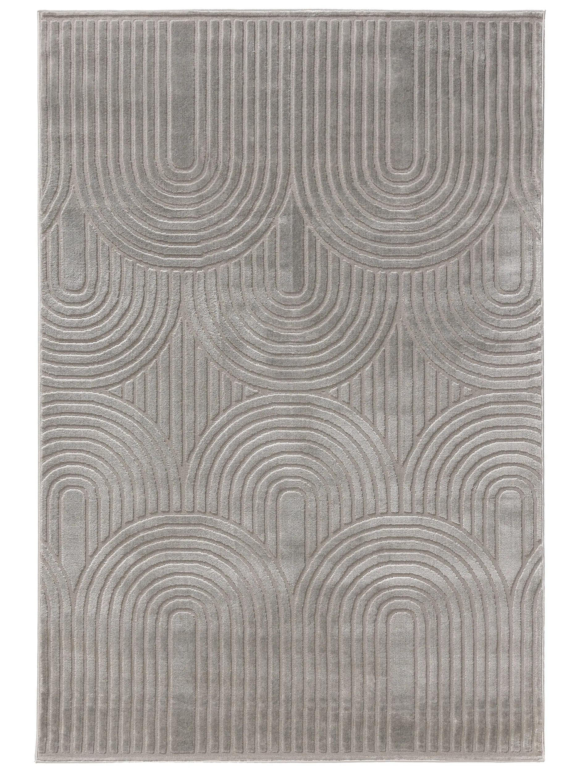 TEPPICH Claire Grau 160x230 cm - Grau, Kunststoff (160/230cm) - benuta