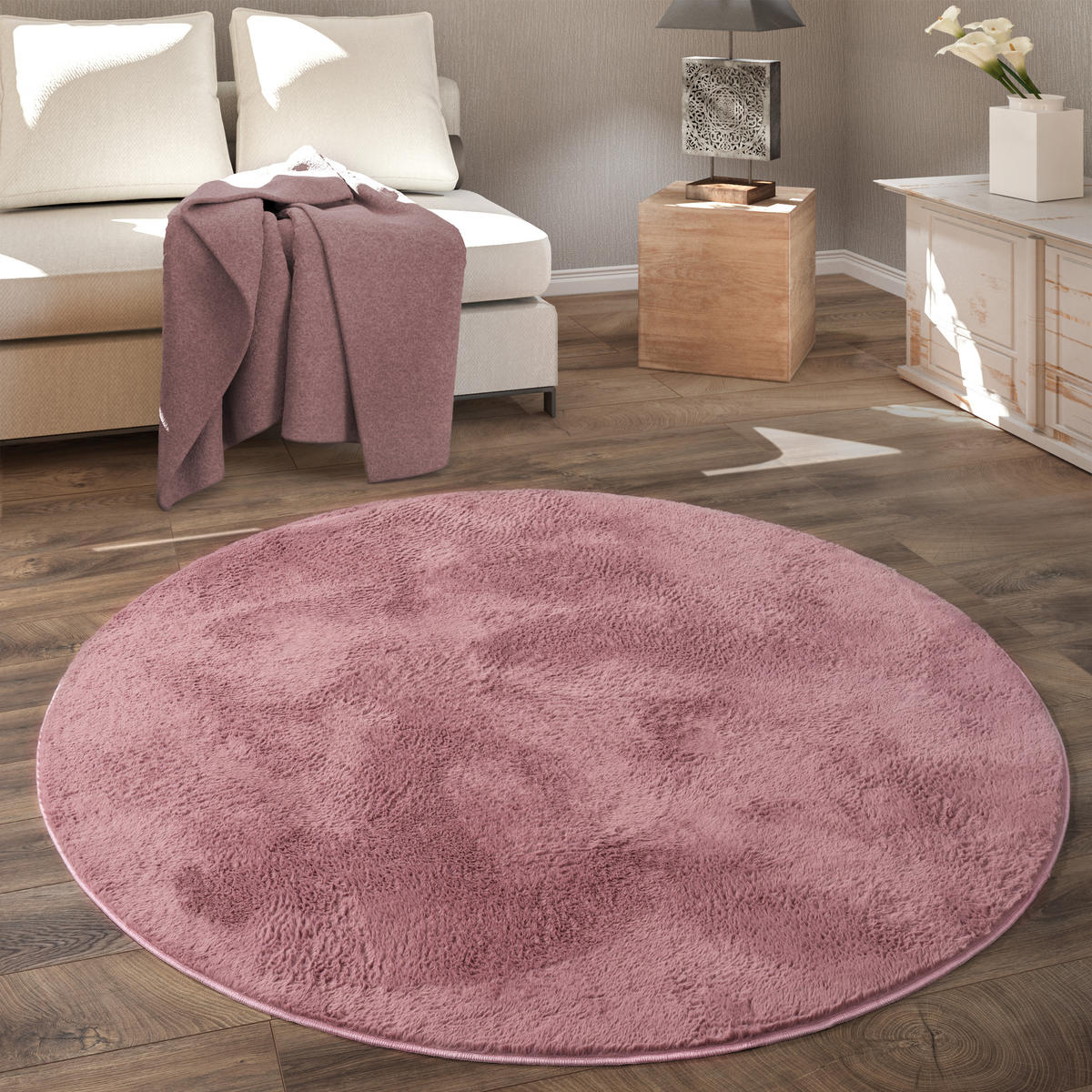 HOCHFLORTEPPICH 100/100 cm Soft 380 - Beere, Textil (100/100cm) - Paco Home