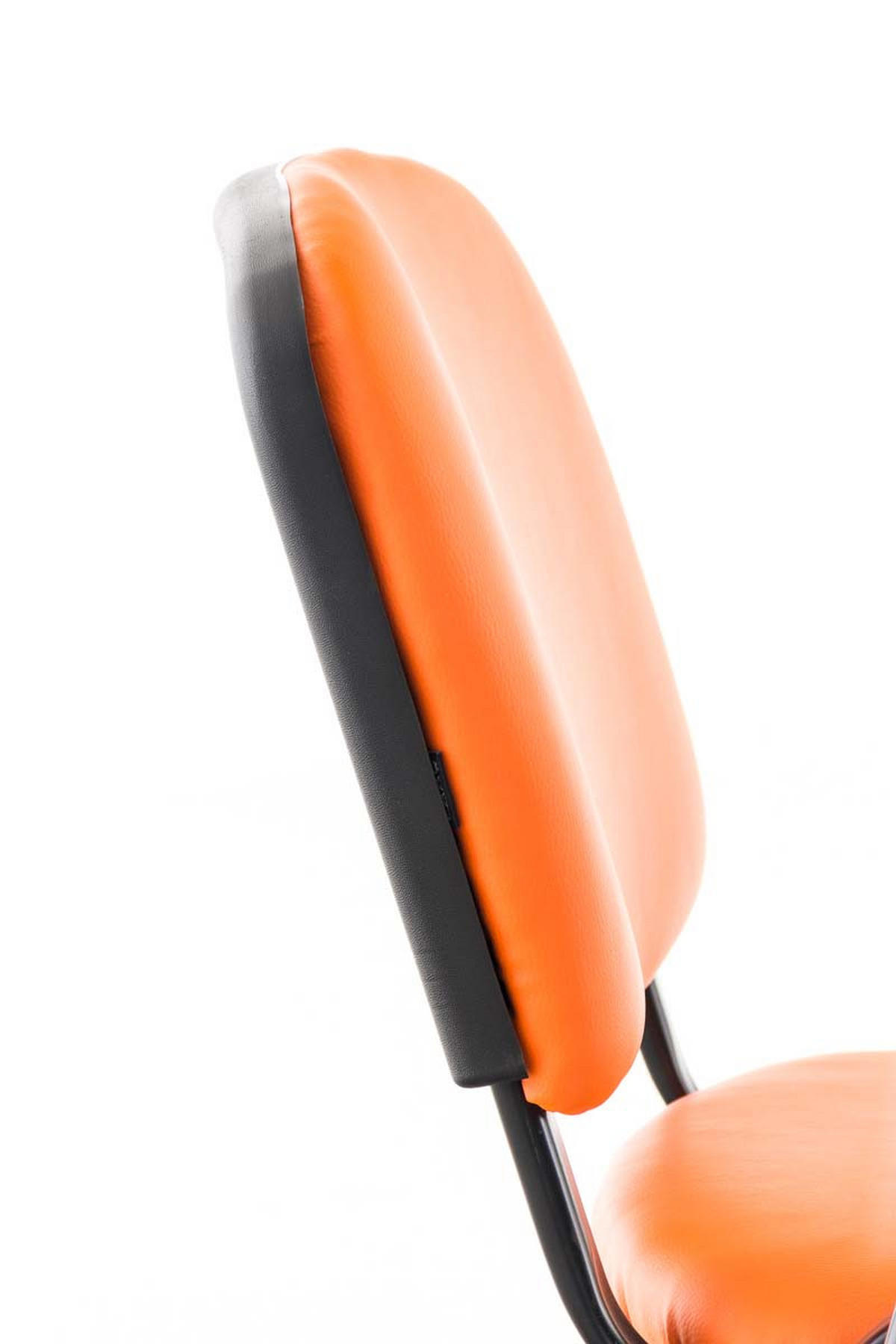 BESUCHERSTUHL Keen mit Klapptisch, Kunstleder mit Gestell Schwarz / Bezug Orange - Schwarz/Orange, Textil/Metall (53/81/53cm) - TPFLiving