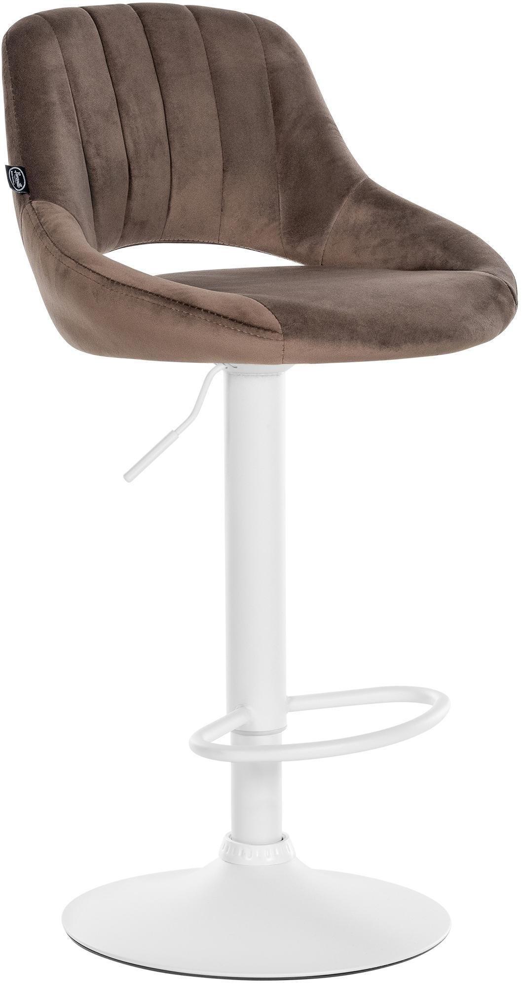 BARHOCKER Samt Braun - Weiß/Braun, Textil/Metall (47/85/48cm) - CLP