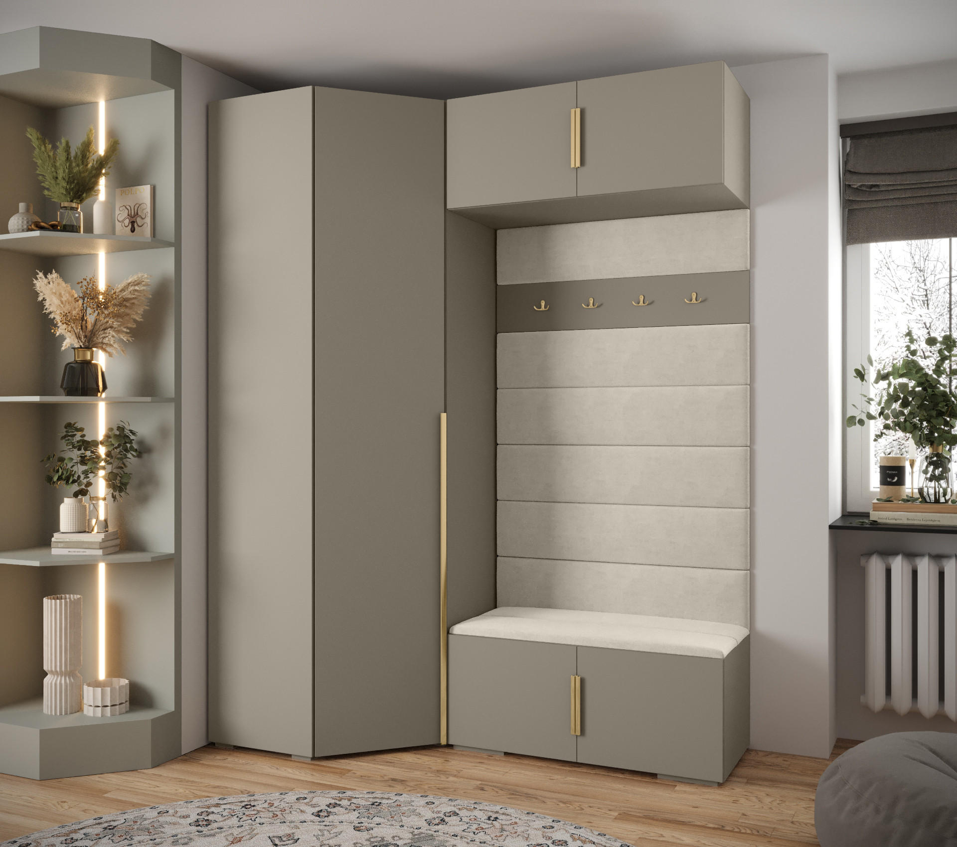 GARDEROBEN-SET 236,7/181,7/47 - Kaschmir/Beige, Holz/Metall (181.7/236.7/47cm) - Abiks Möbel