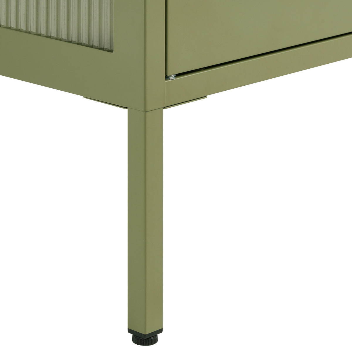 VITRÍNA se skleněnými dveřmi Kov 80 cm Zelená Foxton - zelená barva, kov (80/181/35cm) - Beliani