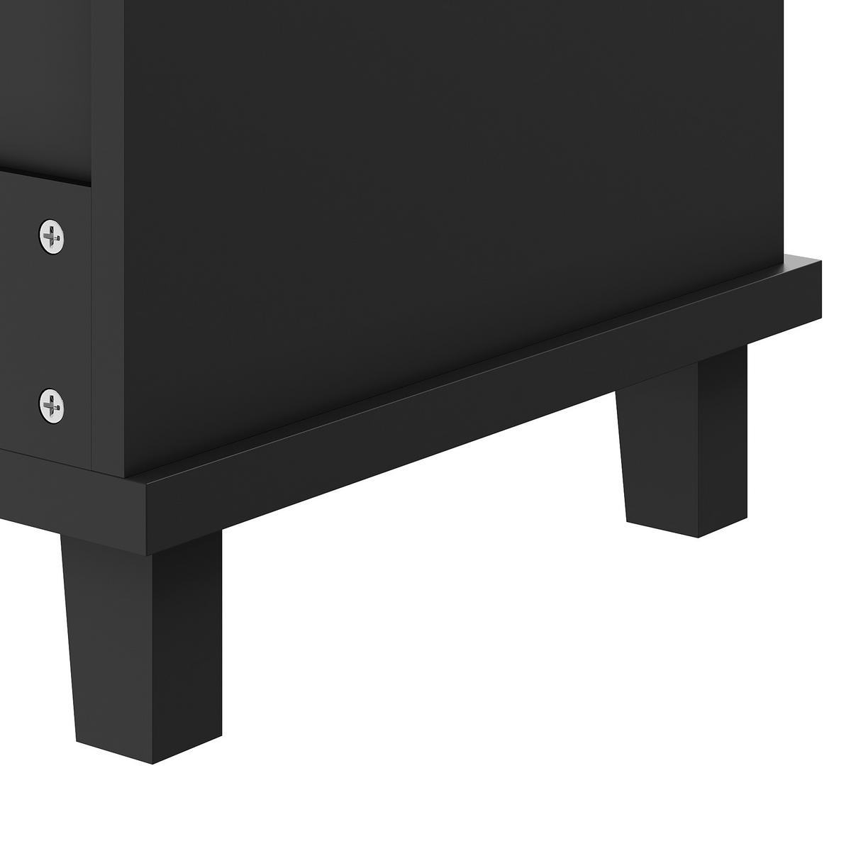 KÜCHENWAGEN Speisewagen 134x46x92cm Schwarz mit 5 Rädern & 3 Schubladen - Schwarz, Holzwerkstoff (134/92/46cm) - Modfu