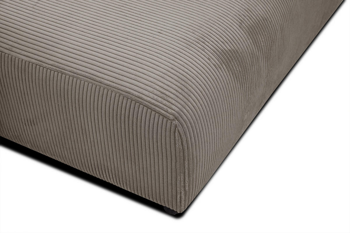 ECKSOFA TAUER 5-Sitzer, taupe - Taupe/Schwarz, Holzwerkstoff/Kunststoff (174/292cm) - Courtois Laville