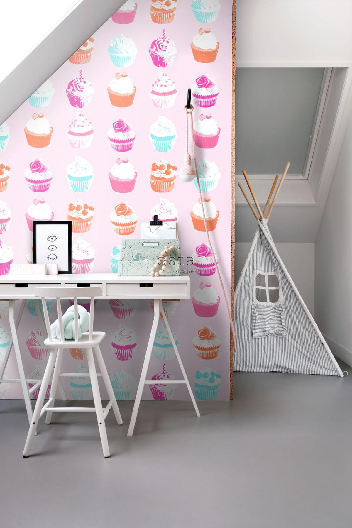 XXL-VLIESTAPETE Cupcakes 50 x 900 cm - Pink, Papier (50/0.1cm) - ESTAhome