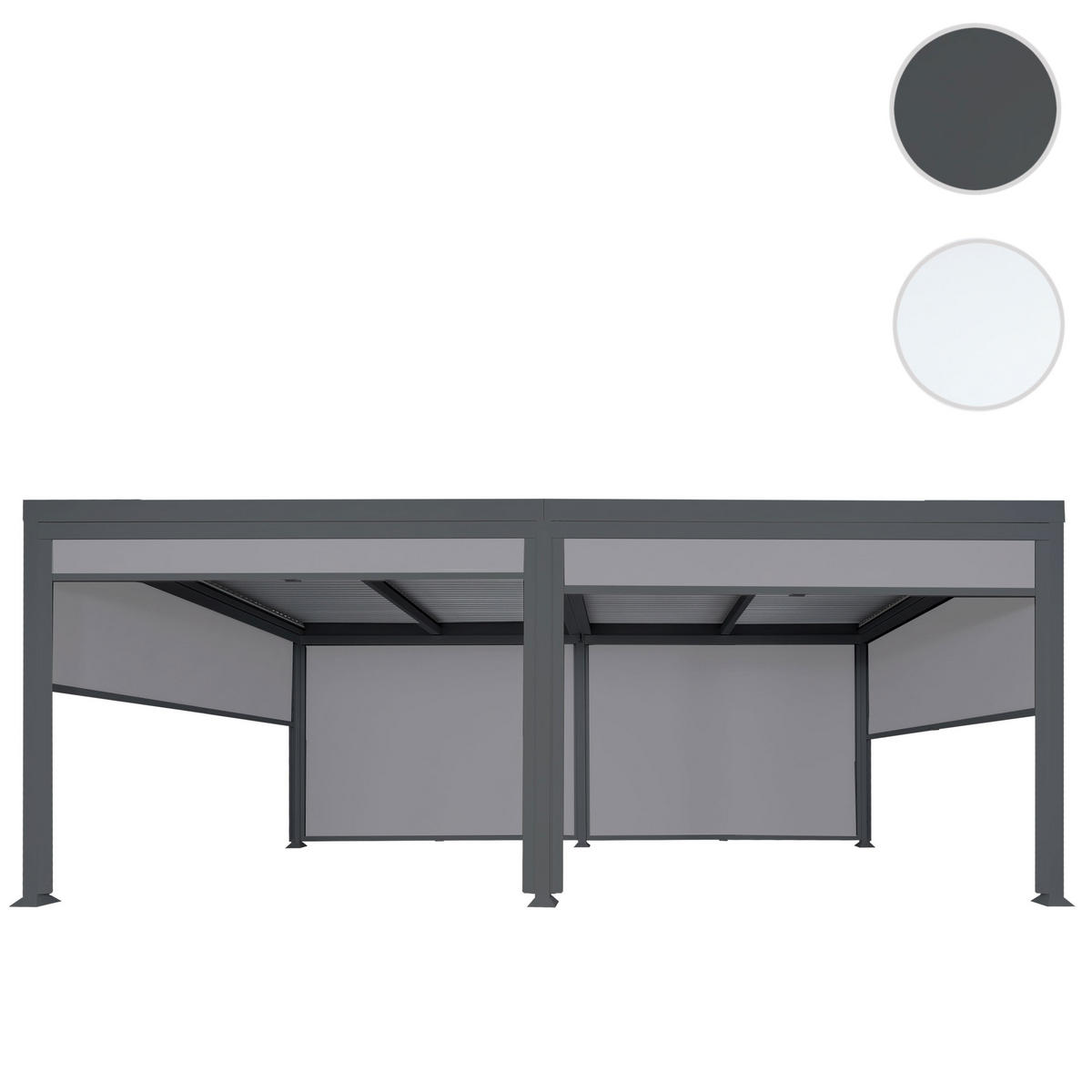 ALU PERGOLA MIT SEITENWAND Anthrazit - Anthrazit, Metall (590/224/306cm) - MCW