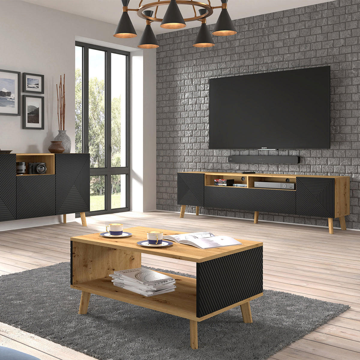 KLUBSKA MIZICA Nexa Les in črna - črna, leseni material (60/90/45cm) - Petits-meubles