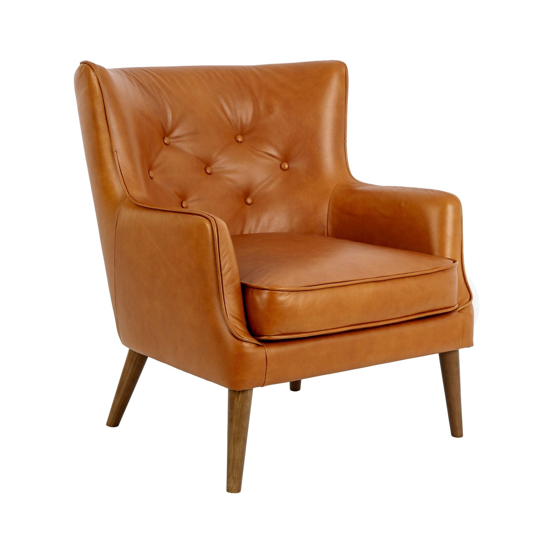Angel Cerda Chesterfield-Sessel Nussbaum, Braun 75x89x80 cm