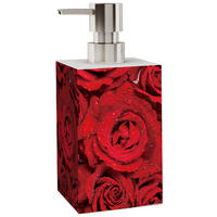 SEIFENSPENDER Rosen - Rot/Schwarz, Kunststoff (7/15/7cm) - Sanilo
