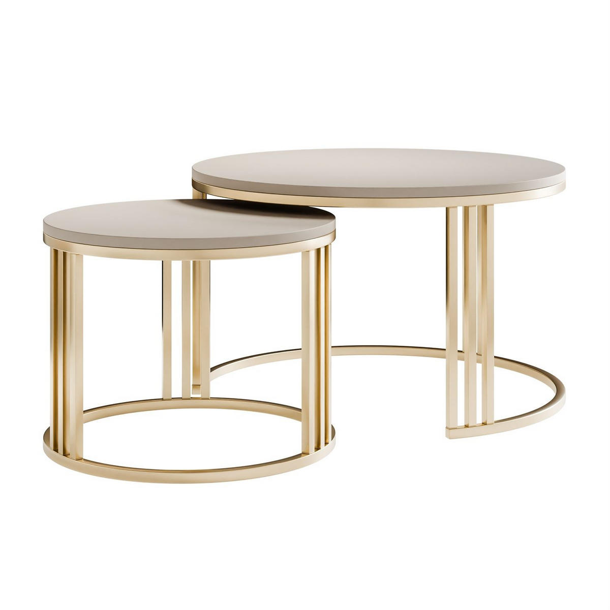 COUCHTISCH 2in1 LORI MAT gebürstetes Gold, Gebürstetes Gold / Kaschmir matt - Kaschmir, Metall (70/70/49cm) - Lookway