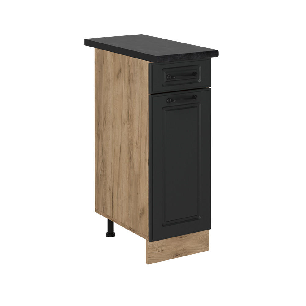 KÜCHENUNTERSCHRANK R-Line Anthrazit Landhaus 30 cm , AP Anthrazit - Honigeiche/Anthrazit, Holzwerkstoff (30/81.6/60cm) - Vicco
