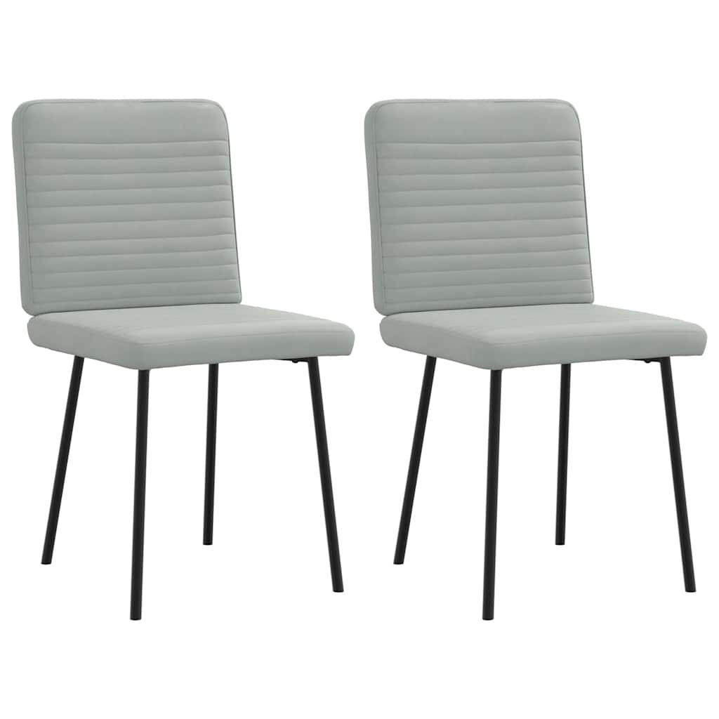 ESSZIMMERSTÜHLE 2 Stk. Hellgrau Samt 45*54*83cm - Grau, Metall (45/83/54cm) - ZMH