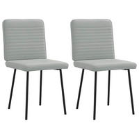 ESSZIMMERSTÜHLE 2 Stk. Hellgrau Samt 45*54*83cm - Grau, Metall (45/83/54cm) - ZMH