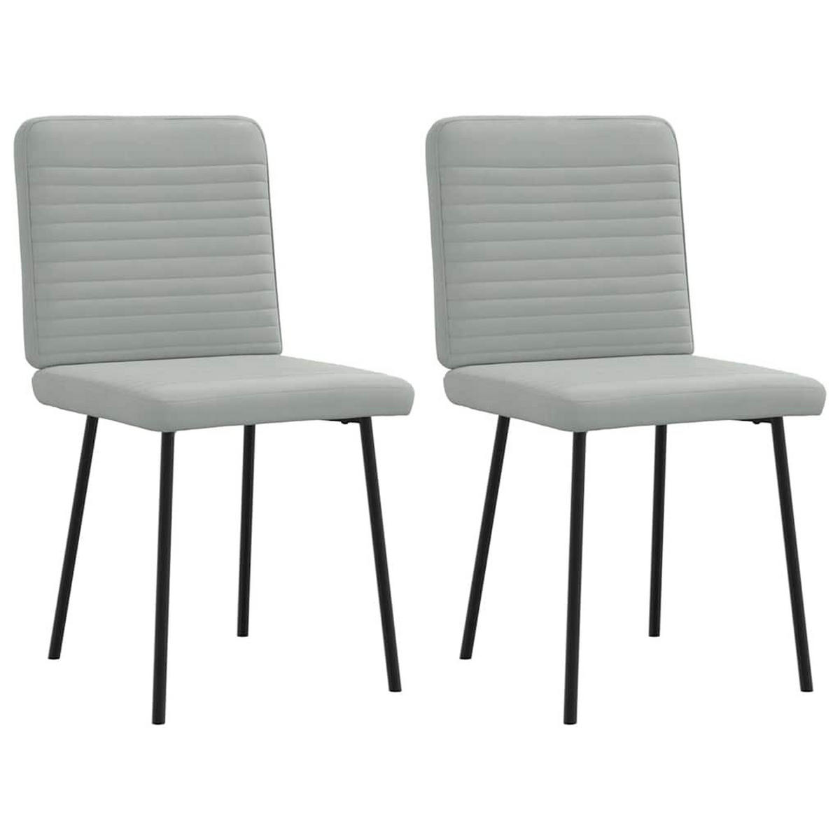 ESSZIMMERSTÜHLE 2 Stk. Hellgrau Samt 45*54*83cm - Grau, Metall (45/83/54cm) - ZMH