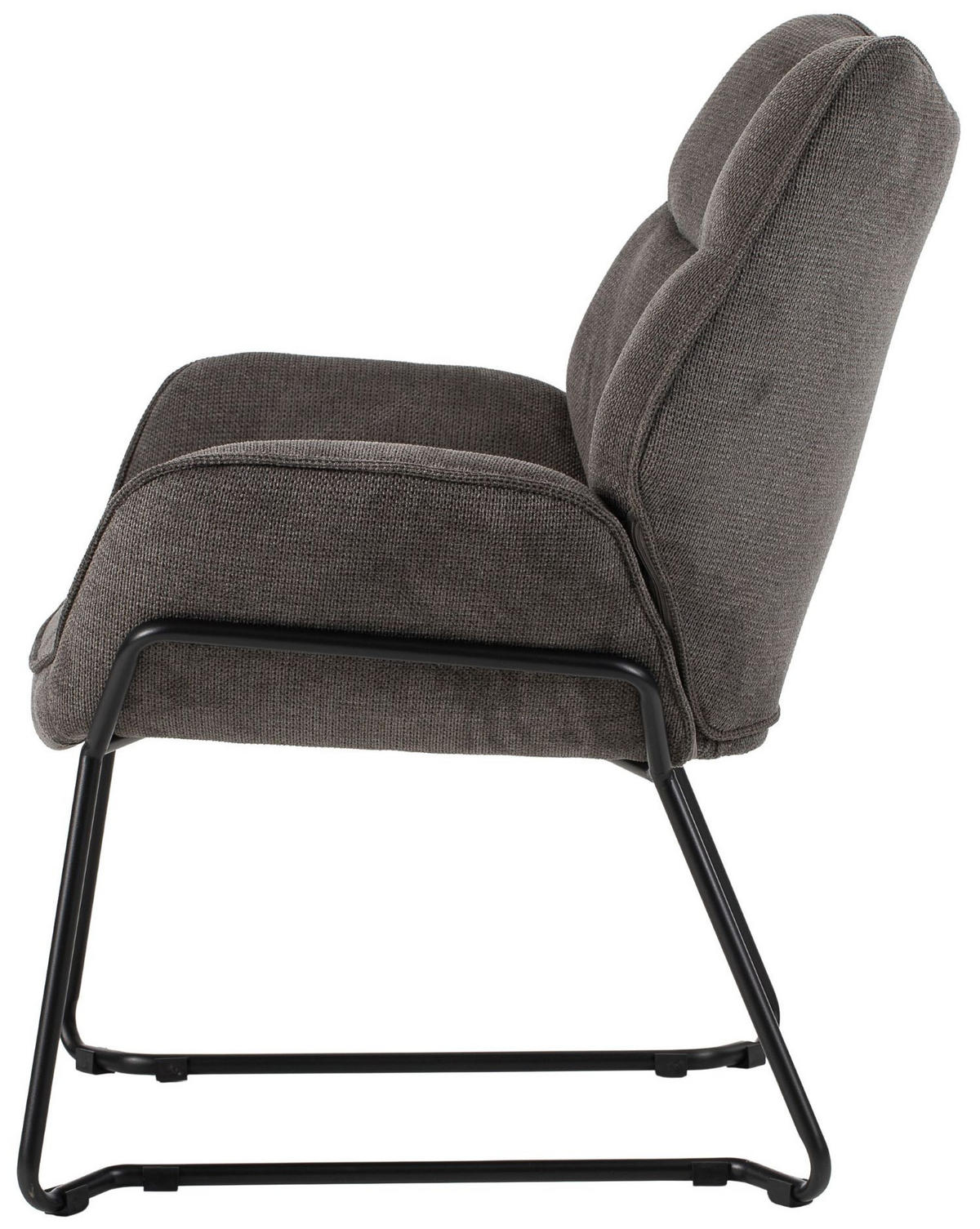 SESSEL Aliano - 4er Set - dunkelgrau - Dunkelgrau/Schwarz, Textil/Metall (67/76/73cm) - bene living