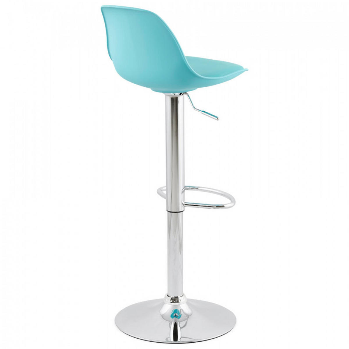 BARHOCKER Blau 39x104x42cm - Blau/Chromfarben, Leder/Kunststoff (39/104/42cm) - AlterEgo