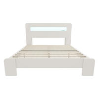 POLSTERBETT 140/200 cm Weiß mit LED-Beleuchtung und integrierte Steckdosen - Weiß, Holz (140/200cm) - Oxeza