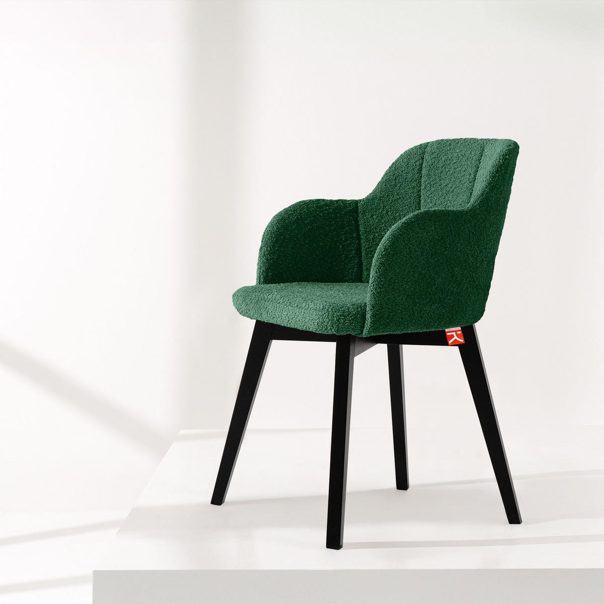 POLSTERSTUHL LONIS Esszimmerstühle 2er Set - Dunkelgrün/Schwarz, Holz/Textil (55/82/54cm) - KONSIMO®