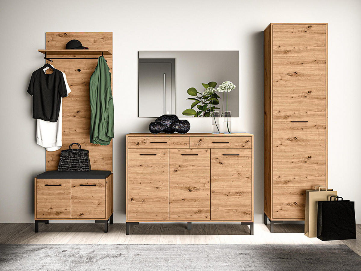 SIDEBOARD NEVIO Beige 120x34x94 cm - Beige, Holzwerkstoff (120/94/34cm) - FURNLUX