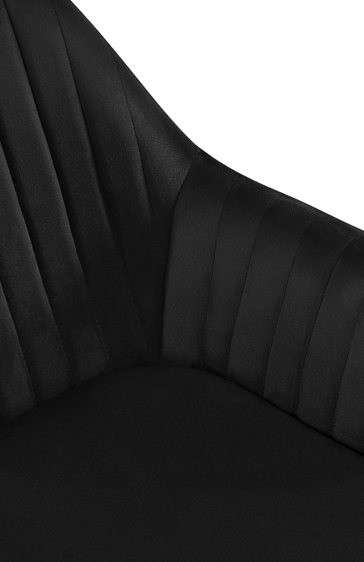 ARMLEHNENSTUHL 2er Set Samt Schwarz - Schwarz, Textil/Metall (58/81/58cm) - CLP
