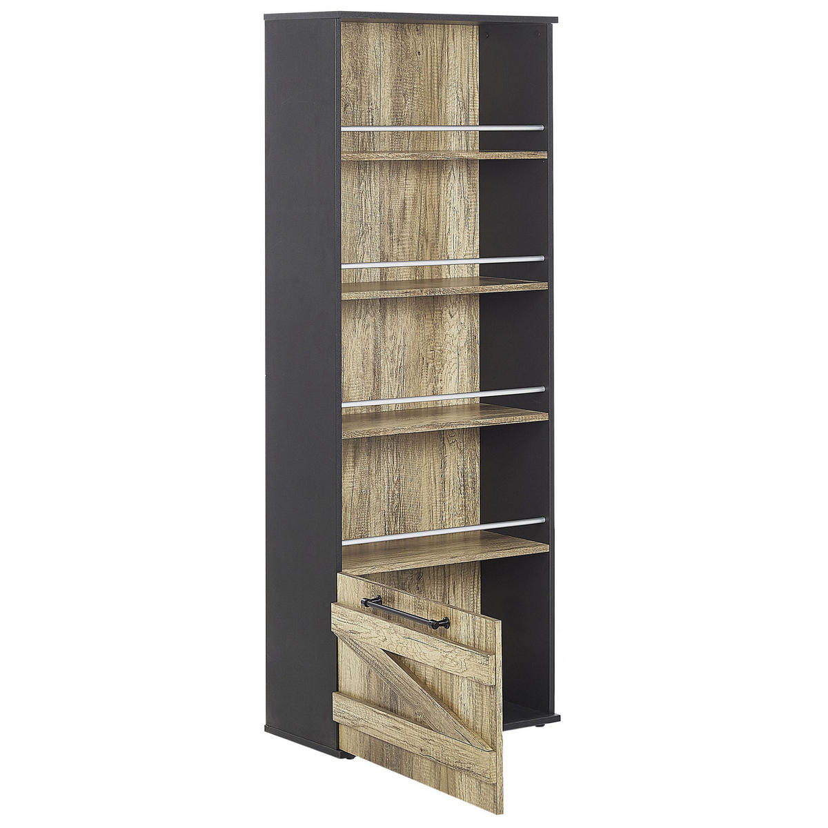 REGAL 4 Fächer Salter - Hellbraun, Holzwerkstoff (60/163/30cm) - Beliani