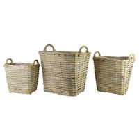 BLUMENTOPF Gustav 3er Set beige 56/42/46 cm Weide - Beige, Holzwerkstoff (48cm) - Mondex