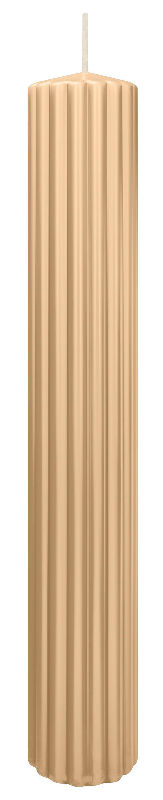 RILLEN KERZEN Sand 300 x Ø 45 mm, 4 Stück - Beige, Paraffin (8/15/15cm) - Wiedemann Kerzen