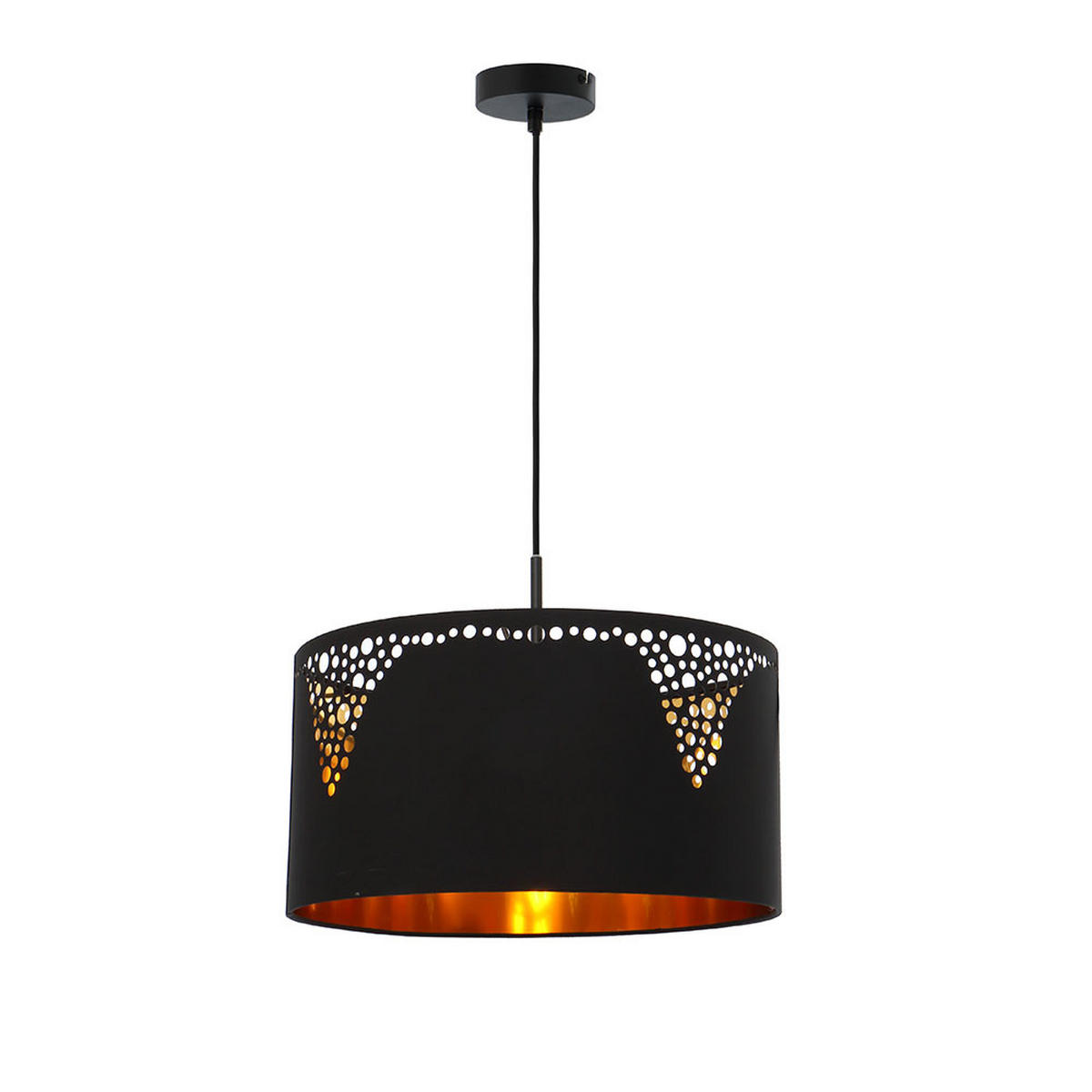 LED HÄNGELEUCHTE Metall Schwarz matt Gold - Schwarz, Metall (38/38/120cm) - Globo Lighting