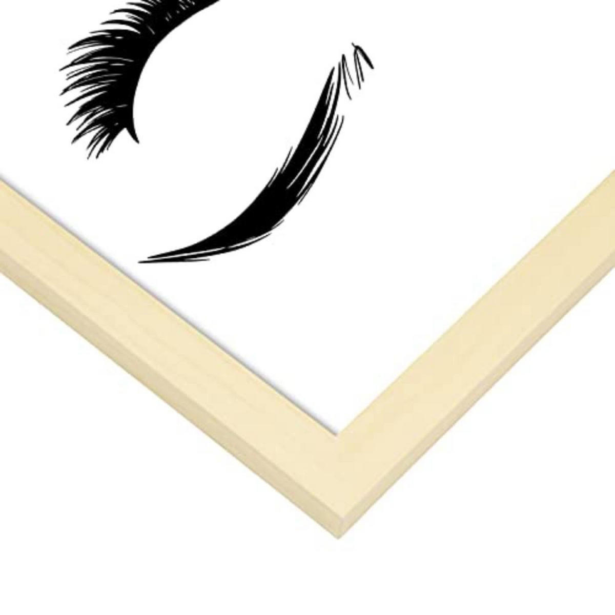 POSTER Set mit 4 Coco TypografieStil A4 Rahmen aus hellem Holz - Beige, Papier (29.7/3cm) - Nacnic