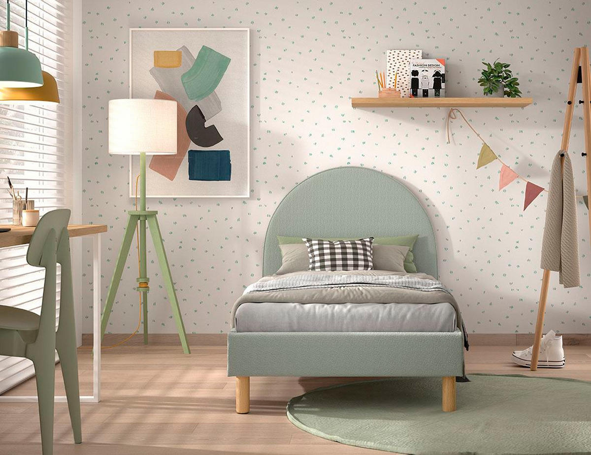 POLSTERBETT Karlotta 97x107x212 aus Holzwerkstoff in Grün - Grün, Holzwerkstoff (90/200cm) - 58aufmkessel