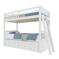 ETAGENBETT 90/200 cm in Weiß mit Ausziehbett und 3 Schubladen - Weiß, Holz (90/200cm) - OKMYHOME