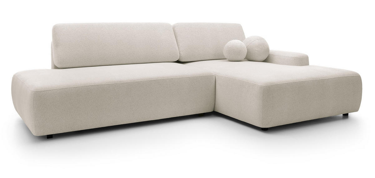 ECKSOFA 275 cm mit Schlaffunktion Orea O, Rechts, Beige - Beige, Holz (164/276cm) - Emporius