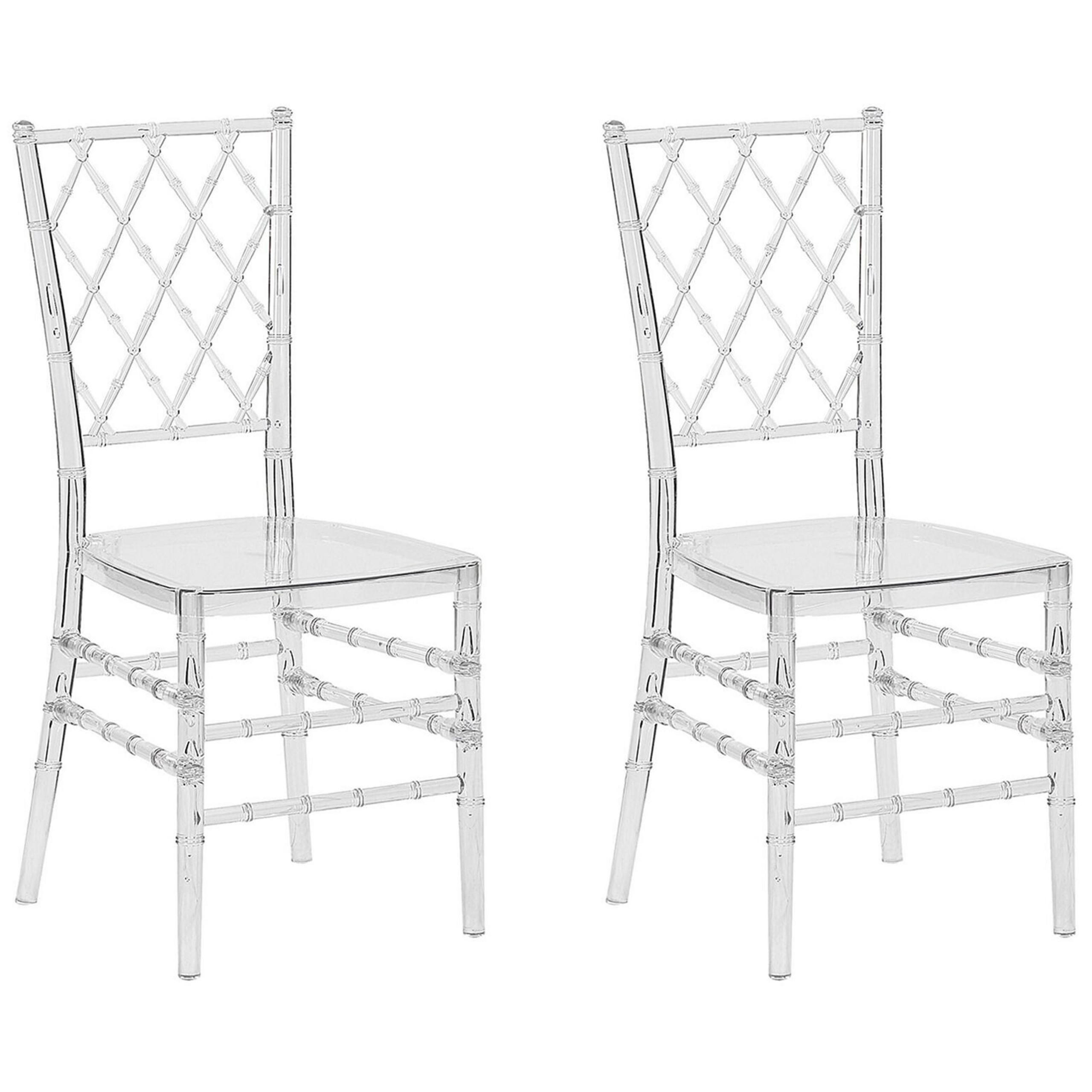 ESSZIMMERSTUHL 2er-Set Kunststoff Transparent Clarion - Transparent, Kunststoff (40/92/41cm) - Beliani