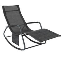 SONNENLIEGE Schwarz - Schwarz, Metall (145/85/57cm) - SoBuy