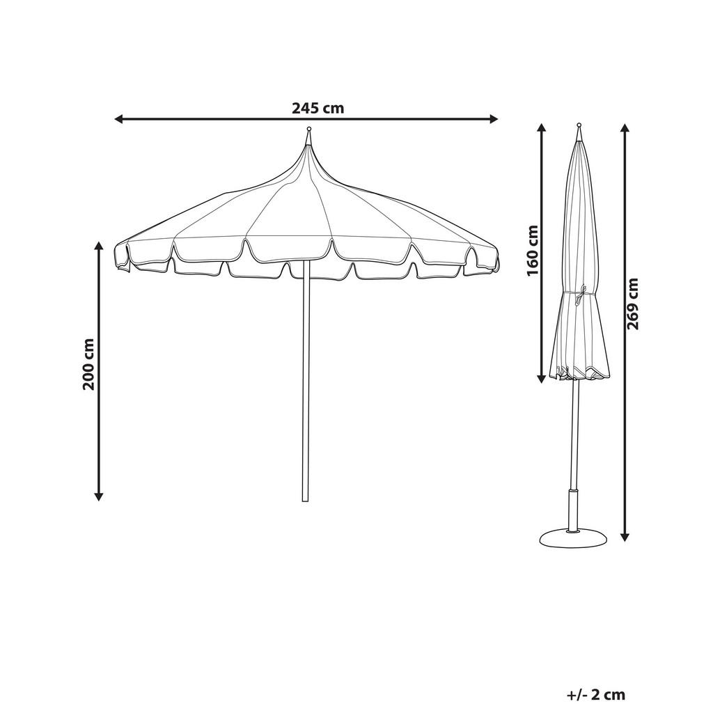 Thumbnail - Beliani Sonnenschirm, Beige, Textil, 245x245 cm, Sonnen- & Sichtschutz, Sonnenschirme